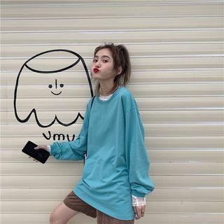 Plain Pullover / Long-sleeve Mesh Top / Plaid Wide Leg Shorts