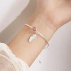 925 Sterling Silver Bead Feather Bangle As Shown In Figure - One Size