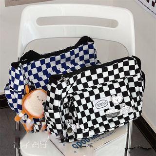 Checkerboard Messenger Bag / Bag Charm / Set