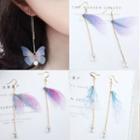 Non-matching Faux Pearl Wings / Butterfly Dangle Earring