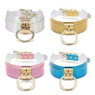 Hoop Pendant Iridescent Choker