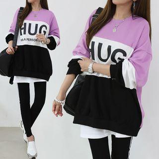 Letter Color-block Sweatshirt