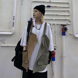 Spaghetti Strap Cargo Buttoned Vest