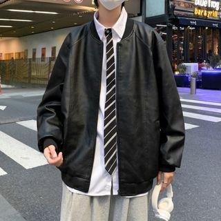 Faux Leather Zip Jacket (various Designs)