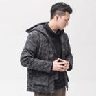Chinese-style Frog-button Camo Hooded Jacket