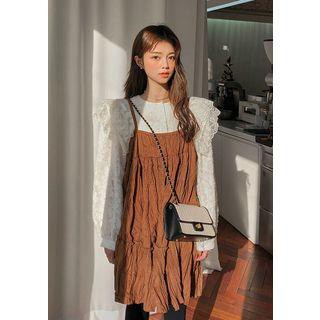 Crinkled Corduroy Sleeveless Minidress
