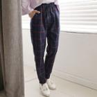 Checked Tapered Pants