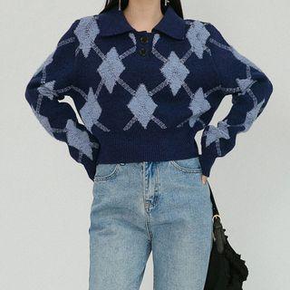 Printed Knitted Crop Top