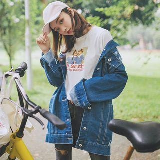 Print Loose Fit Denim Jacket