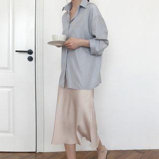 Satin Midi A-line Skirt / Shirt