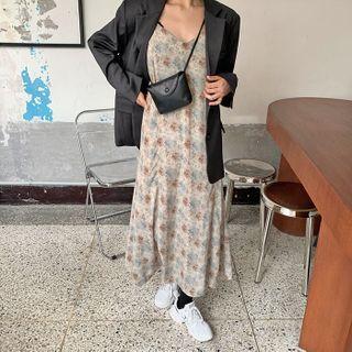 Spaghetti-strap Dye Long Dress