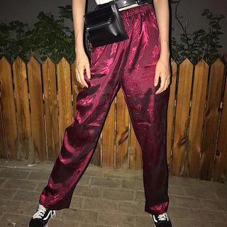 Embossed Straight-fit Pants