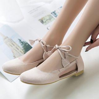 Ankle-tie Hollow Out Flats