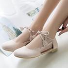 Ankle-tie Hollow Out Flats