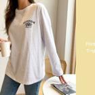 Letter M Lange Cotton T-shirt Melange White - One Size