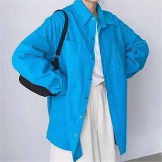 Wide-cuff Corduroy Boxy Shirt