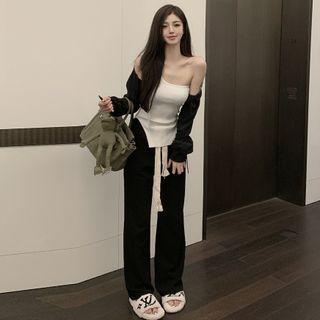 Knit Top / Cardigan / Straight-leg Pants