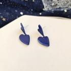 Heart Glaze Dangle Earring 1 Pair - Blue - One Size