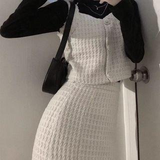 Tweed Sleeveless Vest / Tweed Skirt