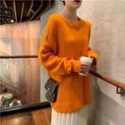 Plain Loose-fit Sweater / Plain Pleated Skirt