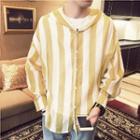 Long-sleeve Hooded Stripe Top