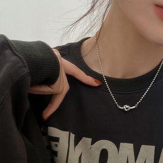 Knot Pendant Alloy Necklace Xl1512 - Silver - One Size