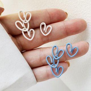 Heart Alloy Asymmetrical Earring