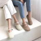 Faux-fur Mary Jane Flats