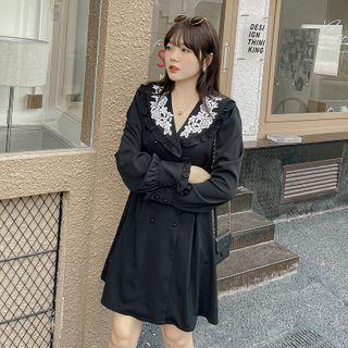 Lace-trim Long-sleeve Shirt + Dress