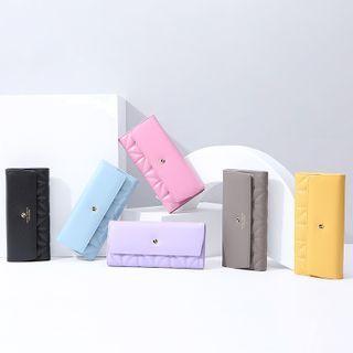 Paneled Quilted Long Wallet