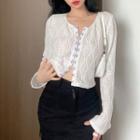 Hook-and-eye Closure Cropped Jacket