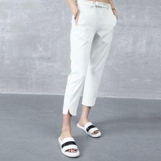 Cropped Slit Pants
