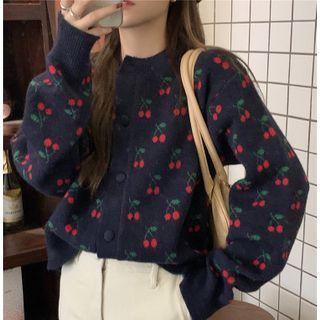 Cherry Jacquard Cardigan