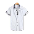 Short-sleeve Check-panel Shirt