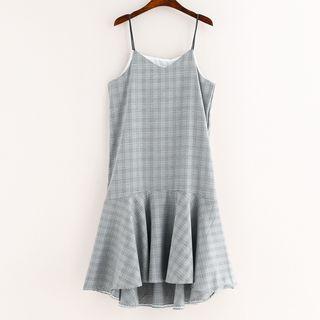 Plaid Strappy A-line Dress