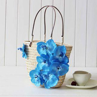 Floral Straw Shopper Bag
