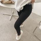 Check-trim Fleece-lined Leggings