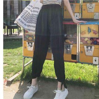 Crinkled Cropped Harem Pants