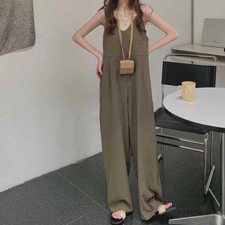 Tank Top / Sleeveless Wide Leg Jumpsuit