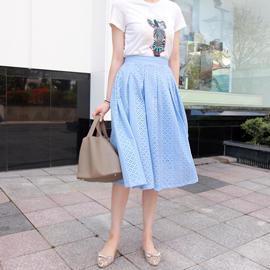 Perforated A-line Skirt