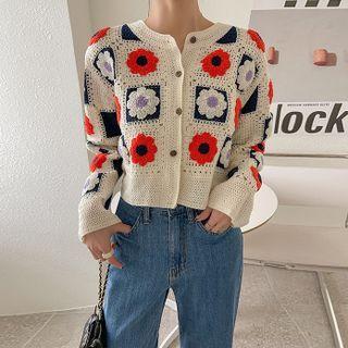 Flower-pattern Crochet Cardigan
