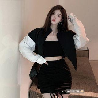 Two-tone Jacket / A-line Skirt