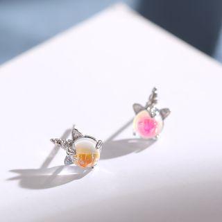 Unicorn Faux Crystal Stud Earring As Shown In Figure - One Size