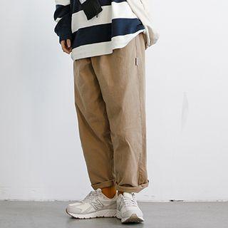 Elastic Waist Straight Leg Cargo Pants