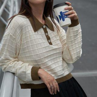 Color Block Waffle Knit Top