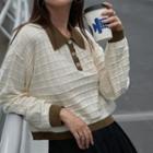 Color Block Waffle Knit Top