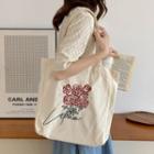 Rose Flower Print Shopper Bag Rose - One Size