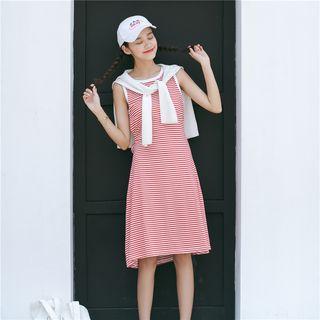Striped Open Back Tank Dress