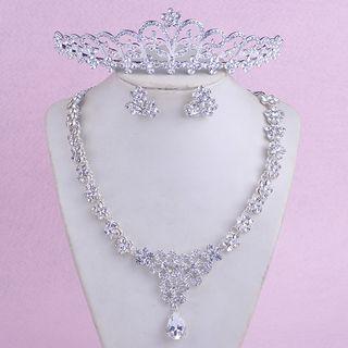 Wedding Tiara / Set: Necklace + Earrings / Set: Wedding Tiara + Necklace + Earrings