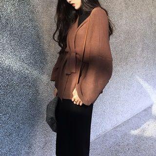 Set: Tie-waist Cardigan + Dress